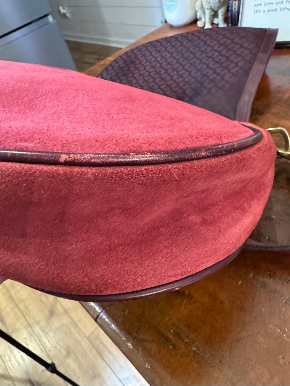Mulberry Vintage (1980s) Burgundy Woven-Trim Shoulder Bag - Picture 13 of 16